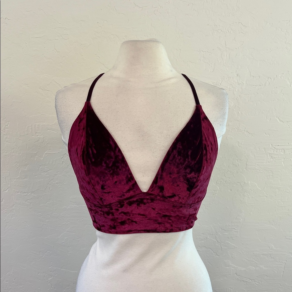 Xhilaration red velvet bralette